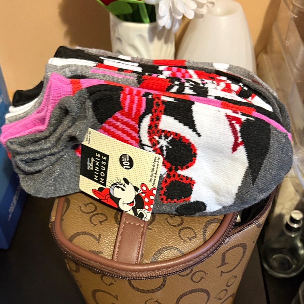 Disney Minnie Mouse Women's Socks - Pink, Black, White
